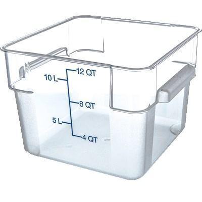 Carlisle 1072407 Storplus 12 Qt Clear Square Food Storage Container, Polycarbonate