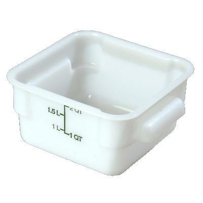 Carlisle 1073002 Storplus 2 Qt. White Square Food Storage Container, Polyethylene