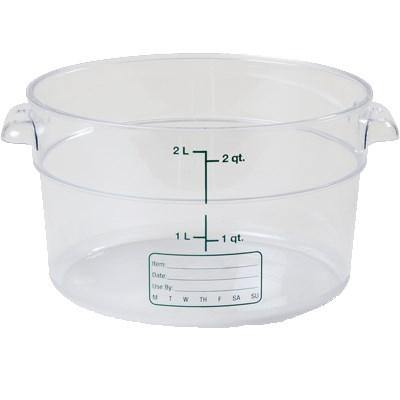 Carlisle 1076307 Storplus 2 Qt. Clear Round Food Storage Container, Polycarbonate