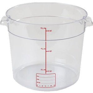 Carlisle 1076507 Storplus 6 Qt. Clear Round Food Storage Container, Polycarbonate