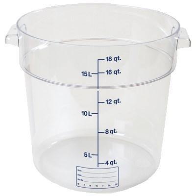 Carlisle 1076807 Storplus 18 Qt. Clear Round Food Storage Container