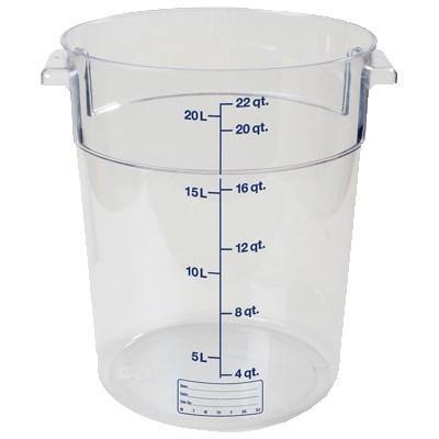 Carlisle 1076907 Storplus 22 Qt. Clear Round Food Storage Container