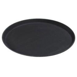 Carlisle 1100GL004 Black 11" Round Griplite Non Skid Serving Tray