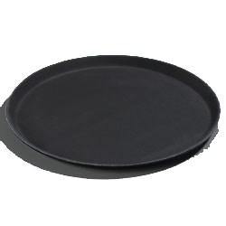 Carlisle 1600GL004 Griplite 16" Black Round Non Skid Serving Tray
