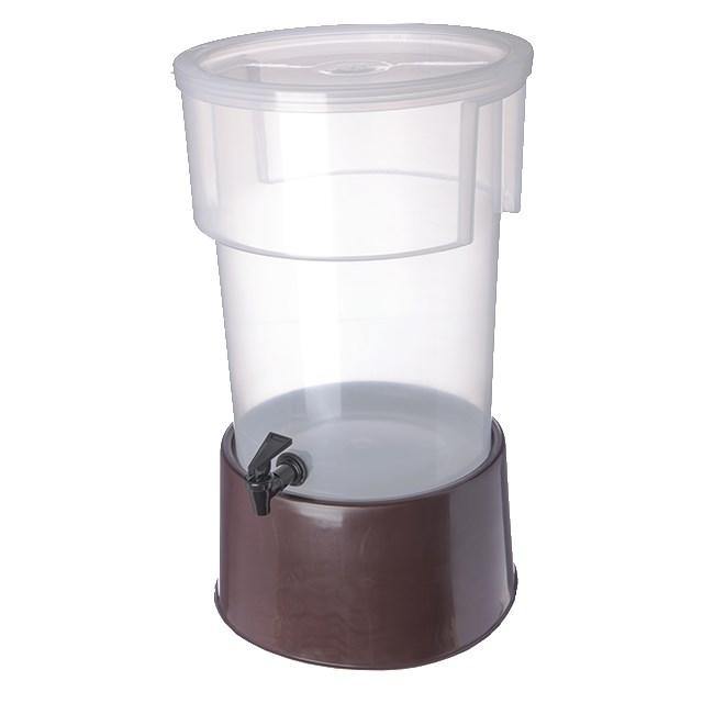 Carlisle 222901 5 Gallon See-Thru Round Beverage Dispenser with Base, Brown