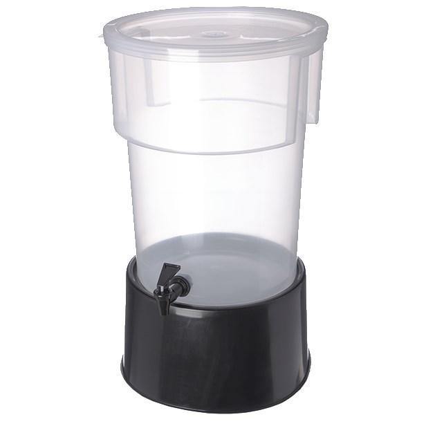 Carlisle 222903 5 Gallon See-Thru Round Beverage Dispenser with Base, Black