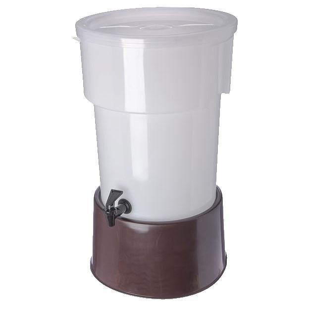Carlisle 223001 5 Gallon See-Thru Round Beverage Dispenser with Base, Brown