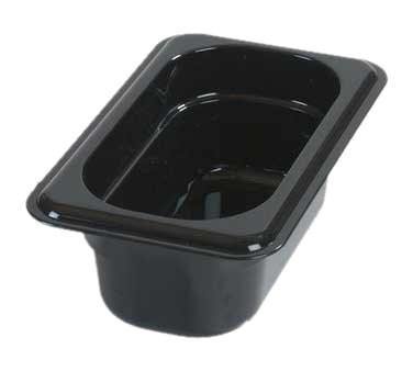 Carlisle 3066003 Storplus 1/3 Size Black Food Pan - 2-1/2" Deep, Polycarbonate