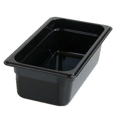 Carlisle 3066103 Storplus 1/3 Size Black Food Pan - 4" Deep, Polycarbonate