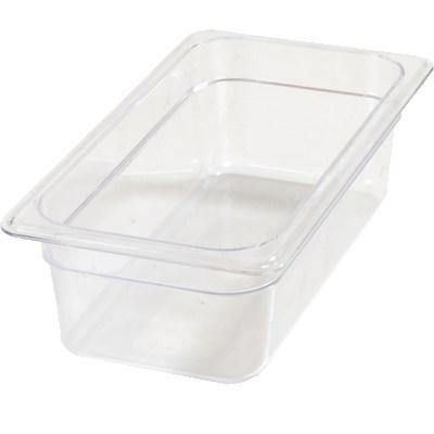 Carlisle 3066107 Storplus 1/3 Size Clear Food Pan - 4" Deep, Polycarbonate