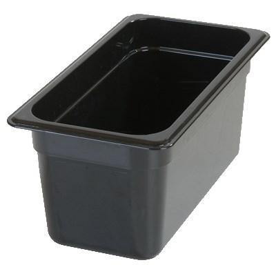 Carlisle 3066203 Storplus 1/3 Size Black Food Pan - 6" Deep, Polycarbonate