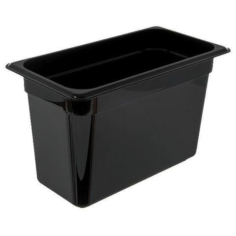 Carlisle 3066903 Storplus 1/3 Size Black Food Pan - 8" Deep, Polycarbonate