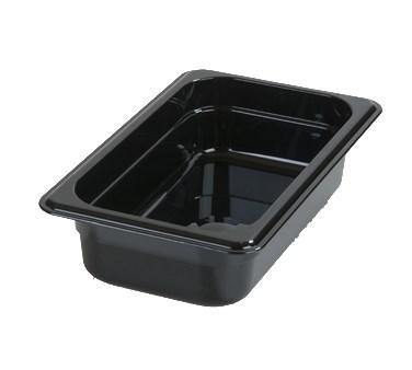 Carlisle 3068003 Storplus 1/4 Size Black Food Pan - 2-1/2" Deep, Polycarbonate