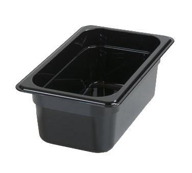 Carlisle 3068103 Storplus 1/4 Size Black Food Pan - 4" Deep, Polycarbonate