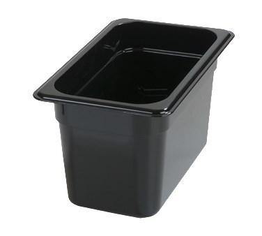 Carlisle 3068203 Storplus 1/4 Size Black Food Pan - 6" Deep, Polycarbonate