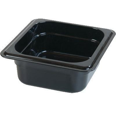 Carlisle 3068303 Storplus 1/6 Size Black Food Pan - 2-1/2" Deep, Polycarbonate