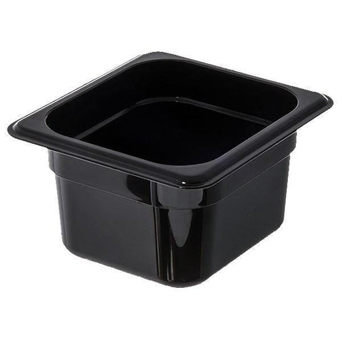 Carlisle 3068403 Storplus 1/6 Size Black Food Pan - 4" Deep, Polycarbonate