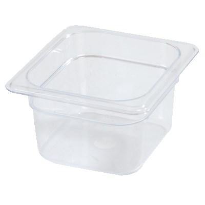 Carlisle 3068407 Storplus 1/6 Size Clear Food Pan - 4" Deep, Polycarbonate