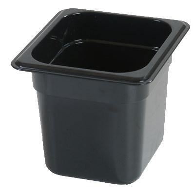 Carlisle 3068503 Storplus 1/6 Size Black Food Pan - 6" Deep, Polycarbonate