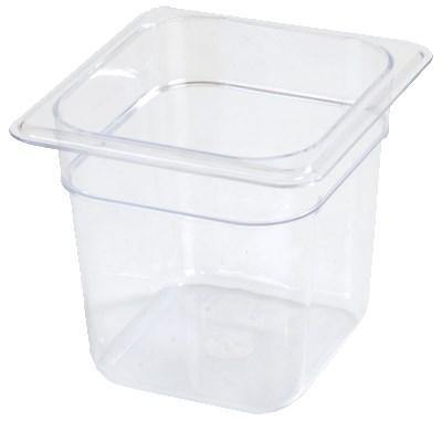 Carlisle 3068507 Storplus 1/6 Size Clear Food Pan - 6" Deep, Polycarbonate