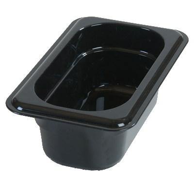 Carlisle 3068603 Storplus 1/9 Size Black Food Pan - 2-1/2" Deep, Polycarbonate