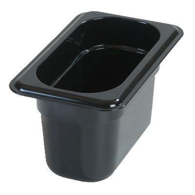 Carlisle 3068703 Storplus 1/9 Size Black Food Pan - 4" Deep, Polycarbonate