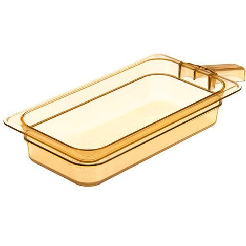 Carlisle 30860H13 Storplus 1/3 Size Amber High Heat Food Pan with Handle