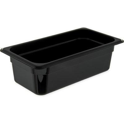 Carlisle 3086103 Storplus 1/3 Size Black High Heat Food Pan - 4" Deep