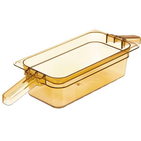 Carlisle 30861HH13 Storplus 1/3 Size Amber High Heat Food Pan with (2) Handles - 4" Deep