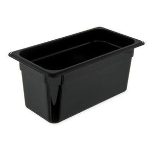 Carlisle 3086203 Storplus 1/3 Size Black High Heat Food Pan - 6" Deep