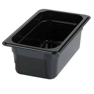 Carlisle 3088103 Storplus 1/4 Size Black High Heat Food Pan - 4" Deep