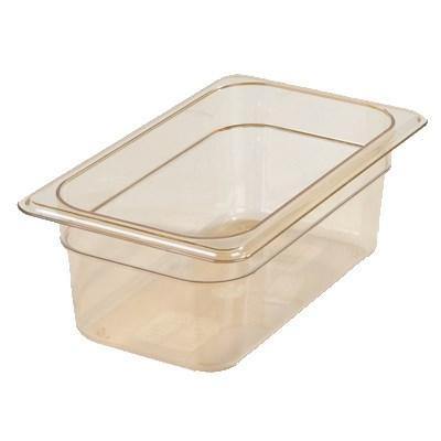 Carlisle 3088113 Storplus 1/4 Size Amber High Heat Food Pan - 4" Deep