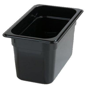 Carlisle 3088203 Storplus 1/4 Size Black High Heat Food Pan - 6" Deep