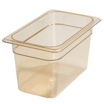 Carlisle 3088213 Storplus 1/4 Size Amber High Heat Food Pan - 6" Deep