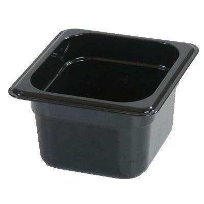 Carlisle 3088303 Storplus 1/6 Size Black High Heat Food Pan - 2-1/2" Deep