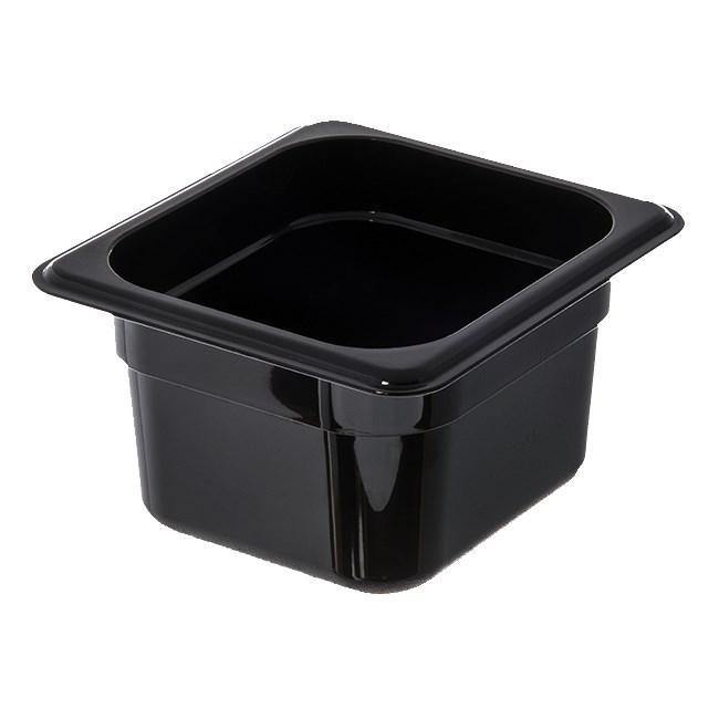 Carlisle 3088403 Storplus 1/6 Size Black High Heat Food Pan - 4" Deep