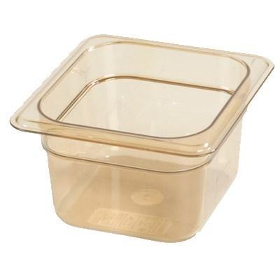 Carlisle 3088413 Storplus 1/6 Size Amber High Heat Food Pan - 4" Deep