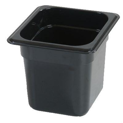 Carlisle 3088503 Storplus 1/6 Size Black High Heat Food Pan - 6" Deep