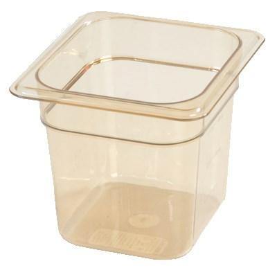 Carlisle 3088513 Storplus 1/6 Size Amber High Heat Food Pan - 6" Deep