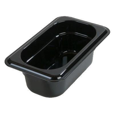 Carlisle 3088603 Storplus 1/9 Size Black High Heat Food Pan - 2-1/2" Deep