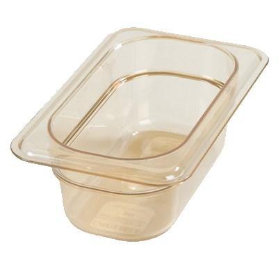 Carlisle 3088613 Storplus 1/9 Size Amber High Heat Food Pan - 2-1/2" Deep