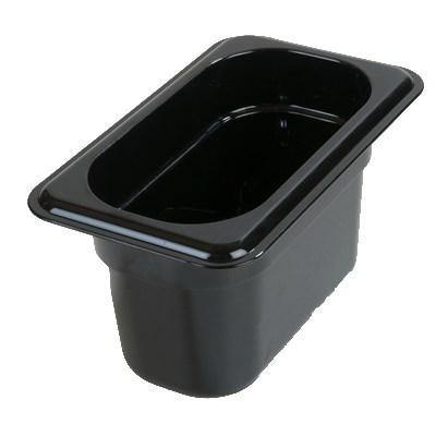 Carlisle 3088703 Storplus 1/9 Size Black High Heat Food Pan - 4" Deep