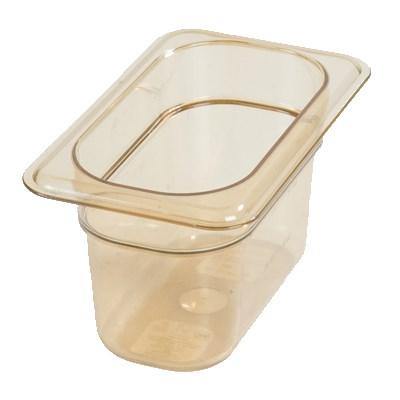 Carlisle 3088713 Storplus 1/9 Size Amber High Heat Food Pan - 4" Deep