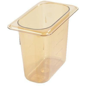 Carlisle 3088813 Storplus 1/9 Size Amber High Heat Food Pan - 6" Deep