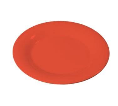 Carlisle 3301052 Sierrus 10-1/2" Sunset Orange Wide Rim Melamine Plate