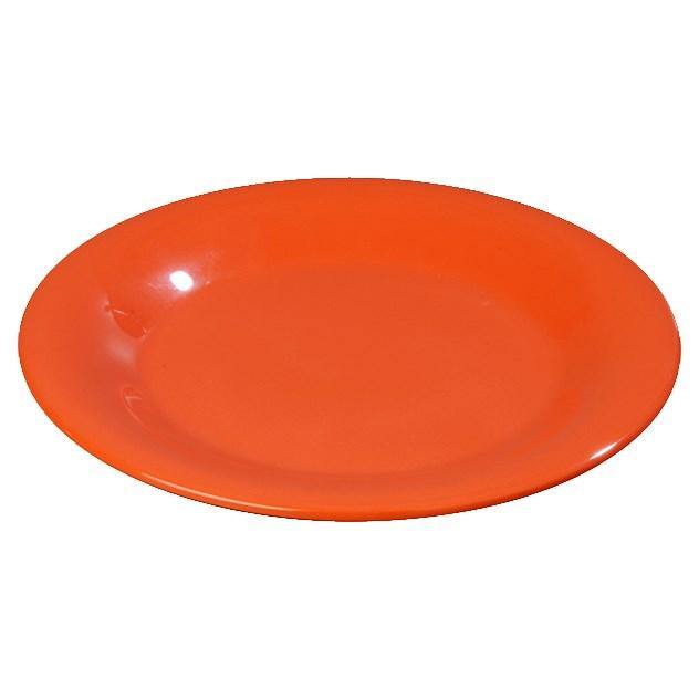 Carlisle 3301652 Sierrus 7-1/2" Sunset Orange Wide Rim Melamine Salad Plate