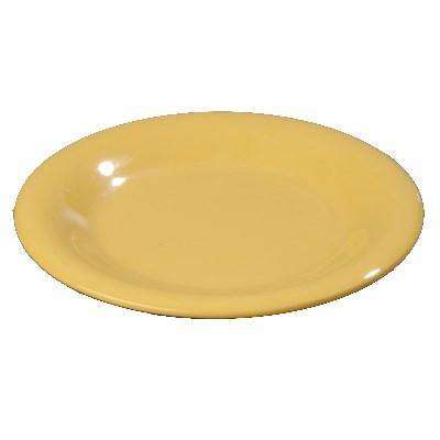 Carlisle 3301822 Sierrus 6-1/2" Honey Yellow Wide Rim Melamine Pie Plate
