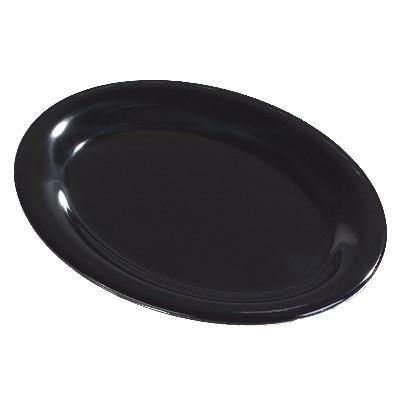 Carlisle 3308003 Sierrus 13-1/2" X 10-1/2" Black Oval Melamine Platter