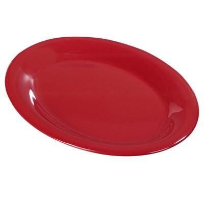 Carlisle 3308005 Sierrus 13-1/2" X 10-1/2" Red Oval Melamine Platter