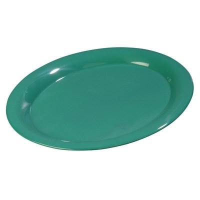 Carlisle 3308009 Sierrus 13-1/2" X 10-1/2" Meadow Green Oval Melamine Platter